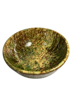 Antique Ribbed Spongeware Stoneware Pottery Mixing Bowl