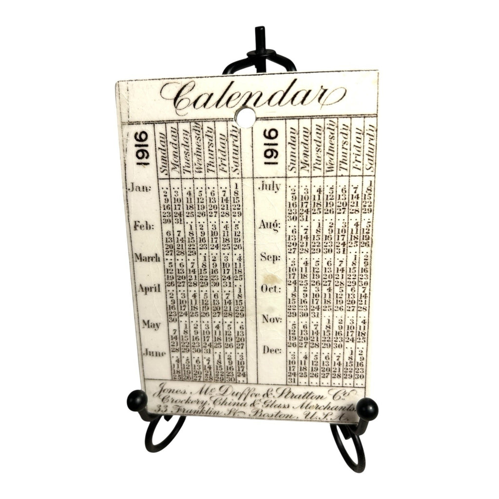 Antique Wedgwood 1916 Calendar Advertising Tile MIT