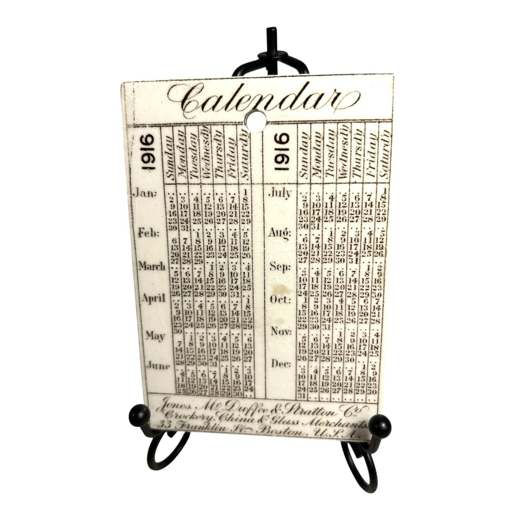 Antique Wedgwood 1916 Calendar Advertising Tile MIT