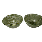 Vintage Set of Two 2 Spinach Jade Bowls from China