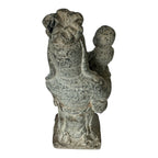 Antique Chinese Shou Lao Longevity Deity God Carved Stone Statue with Child