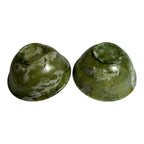 Vintage Set of Two 2 Spinach Jade Bowls from China