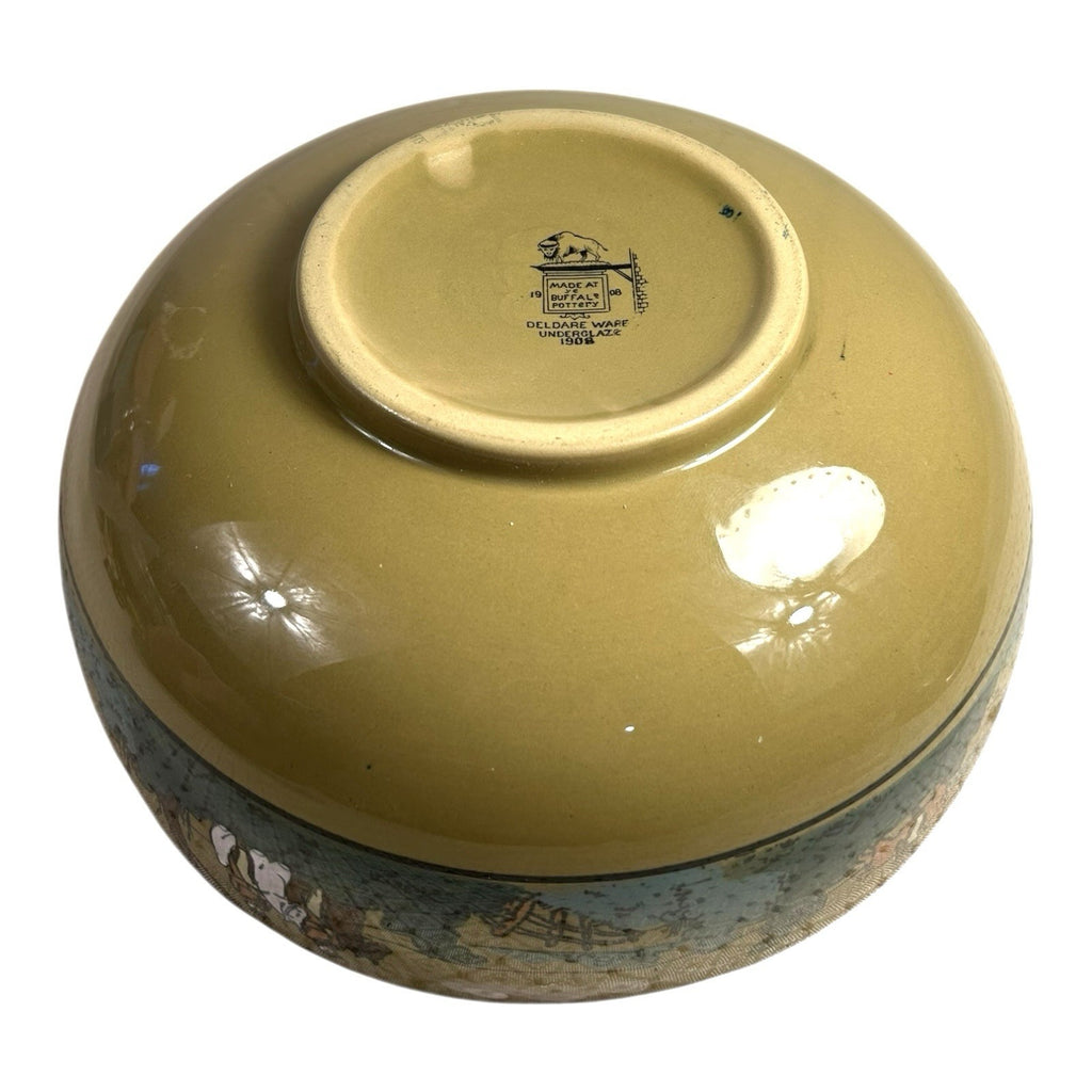 Antique Buffalo Pottery Bowl Fallowfield Hunt Series - The Death