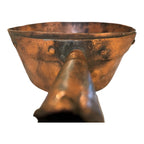Antique Hand Hammered Copper Handled Pot or Planter - Country Farmhouse Decor