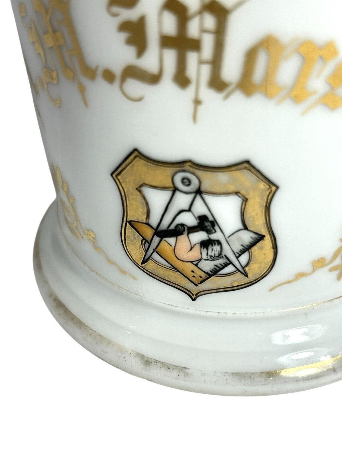 Antique Mason Masonic Occupational Shaving Mug RM Marshall