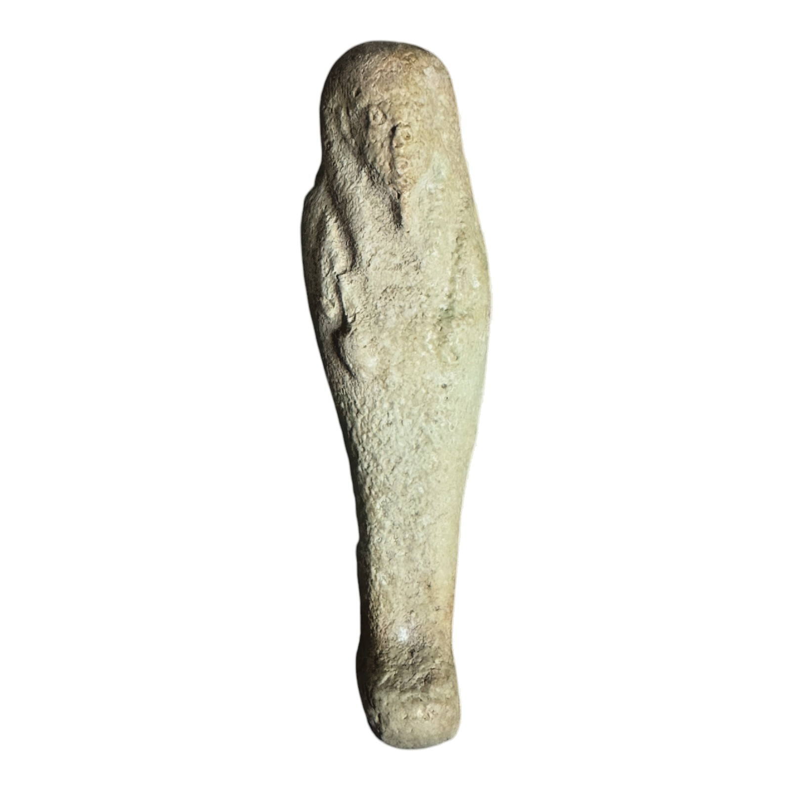 Ancient Egyptian Hand-Carved Faience Glazed Stone Ushabti Figure - Tomb Art
