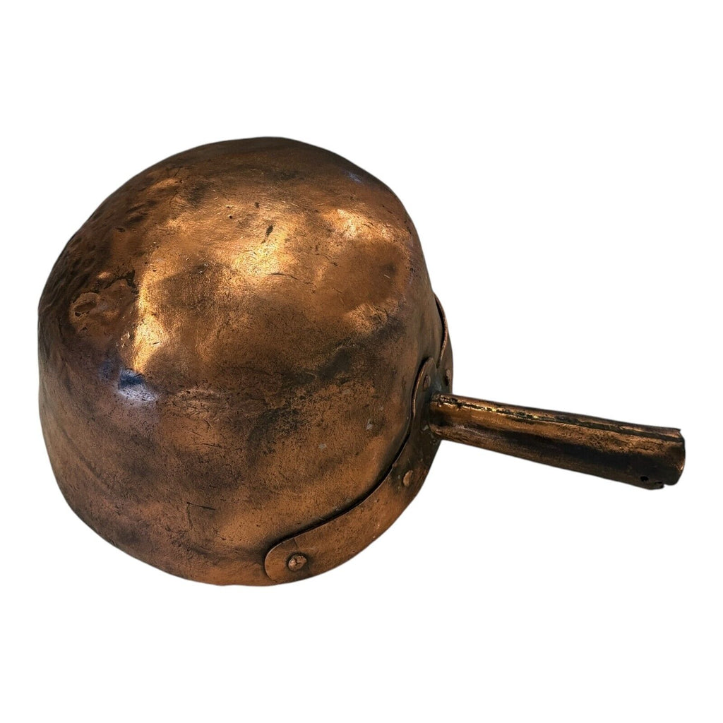 Antique Hand Hammered Copper Handled Pot or Planter - Country Farmhouse Decor
