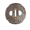 Antique Signed Japanese Handaka Sonja Rakan Tsuba - Edo Period