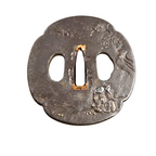 Antique Signed Japanese Handaka Sonja Rakan Tsuba - Edo Period
