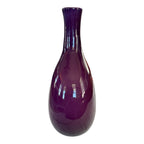 Vintage Handblown Studio Art Glass Purple & White Cased Vase - Double Walled