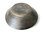Antique Rustic Primitive Blackware Pottery Grinding Bowl
