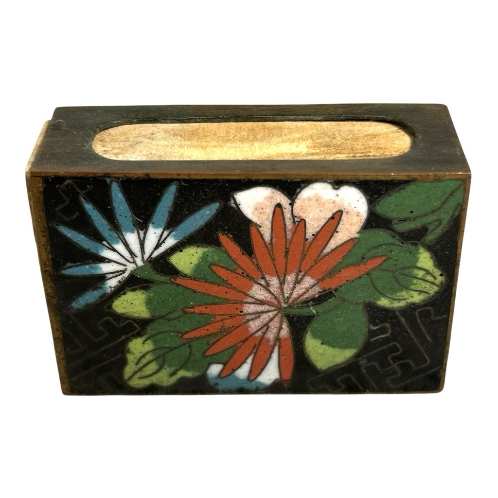 Antique Chinese Cloisonne Matchbox Holder