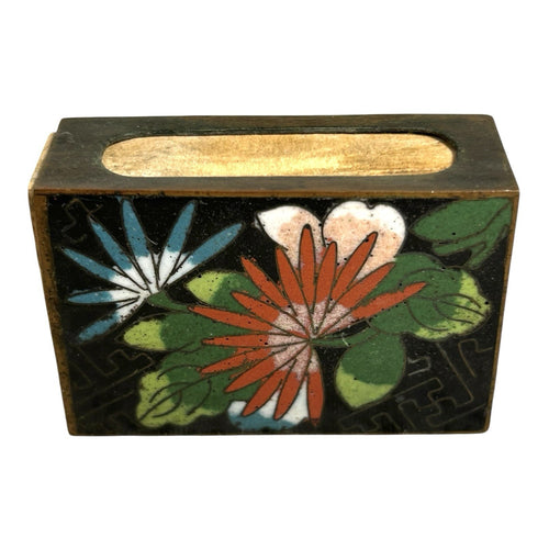 Antique Chinese Cloisonne Matchbox Holder