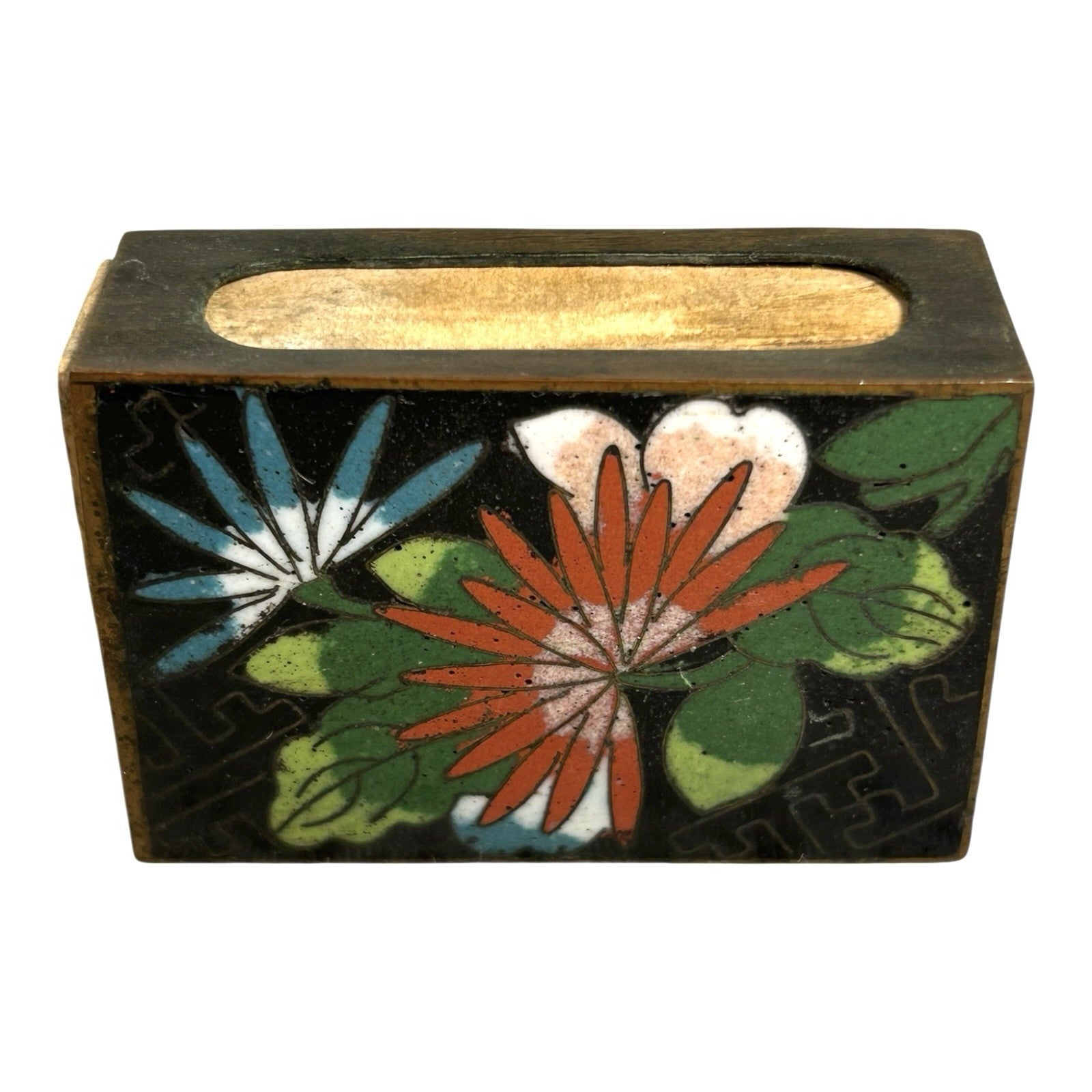 Antique Chinese Cloisonne Matchbox Holder
