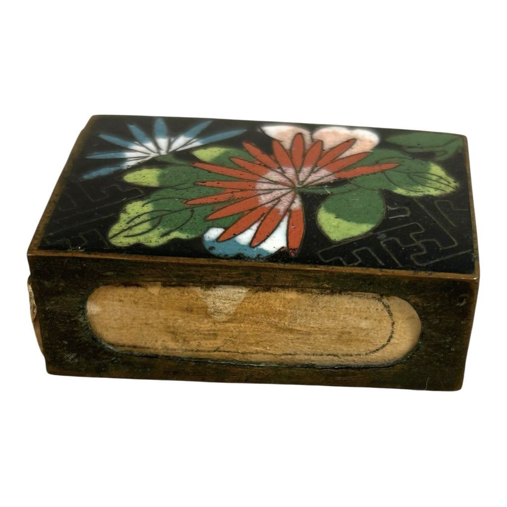 Antique Chinese Cloisonne Matchbox Holder