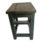 Antique Primitive Folk Art Farmhouse Green Painted Milking Stool