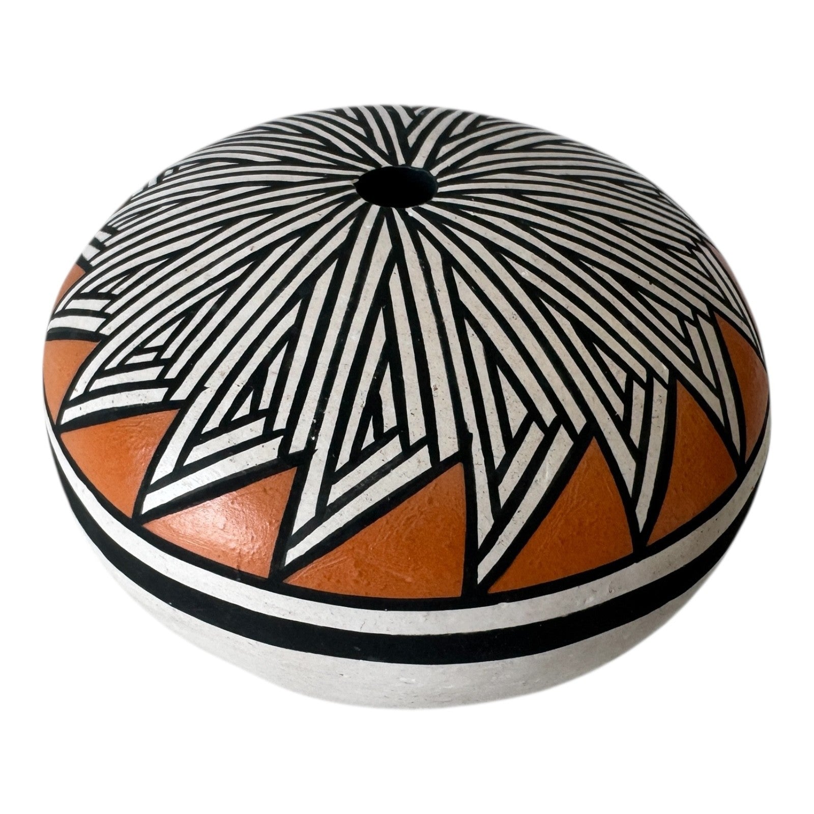 Vintage Native American Acoma Pueblo Pottery Seed Jar Vase – Signed M.P.
