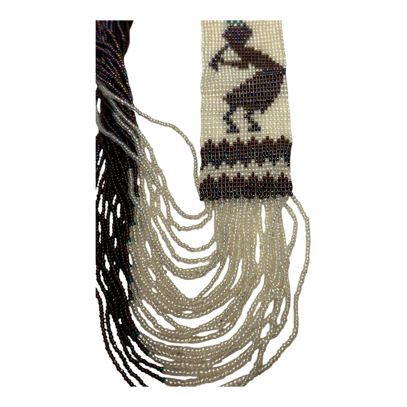 Vintage Southwestern Native American Beaded Necklace - Dancer Pattern