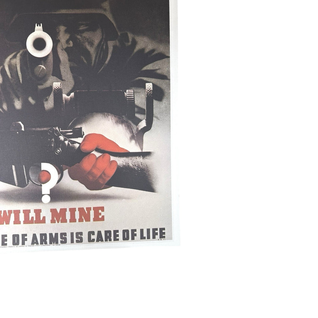 Vintage Giclee of British WW2 Poster Care of Arms by Abram Games