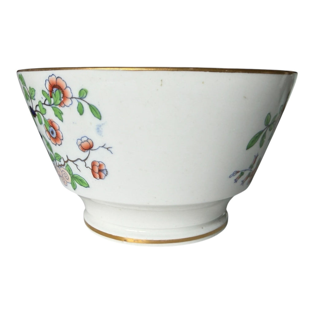 Antique 1800s English Ironstone Bowl - Imari Jardiniere Pattern & Cobalt Blue