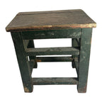 Antique Primitive Folk Art Farmhouse Green Painted Milking Stool
