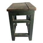 Antique Primitive Folk Art Farmhouse Green Painted Milking Stool
