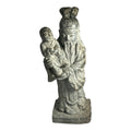 Antique Hand Carved Stone Shou Lao Statue with Child - God of Longevity