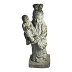 Antique Hand Carved Stone Shou Lao Statue with Child - God of Longevity