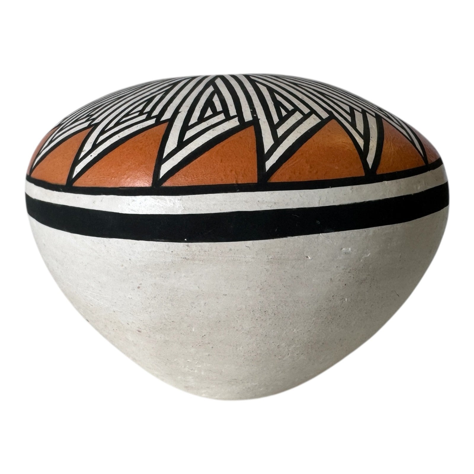 Vintage Native American Acoma Pueblo Pottery Seed Jar Vase – Signed M.P.