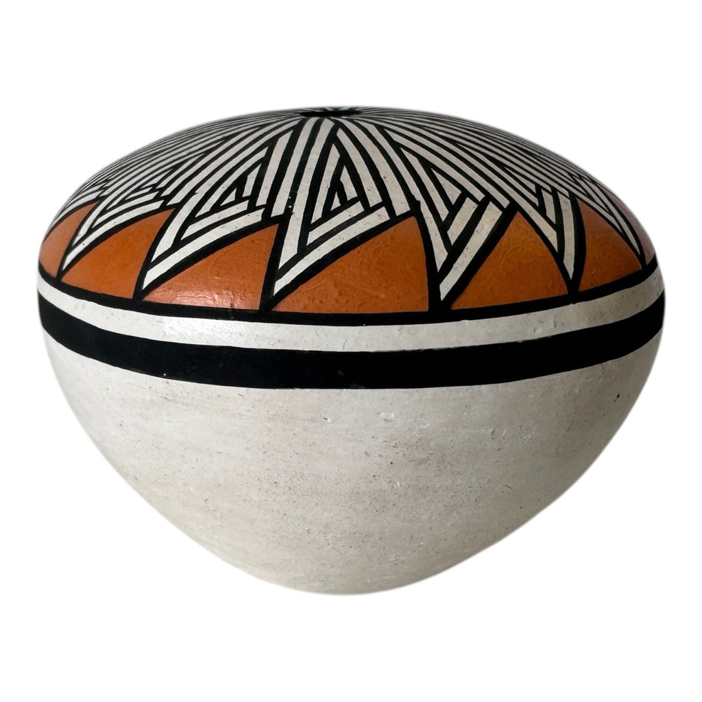 Vintage Native American Acoma Pueblo Pottery Seed Jar Vase – Signed M.P.