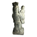 Antique Hand Carved Stone Shou Lao Statue with Child - God of Longevity