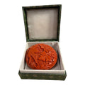 Vintage Chinese Cinnabar Paste Wax Stamp Covered Container with Box
