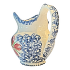 Antique Staffordshire Blue Spatterware Spongeware Creamer - Floral Design