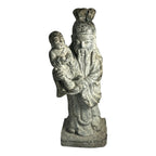 Antique Hand Carved Stone Shou Lao Statue with Child - God of Longevity