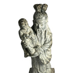 Antique Hand Carved Stone Shou Lao Statue with Child - God of Longevity