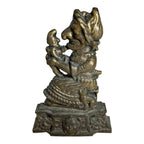 Antique Solid Brass Punch & Judy Doorstop - Judy