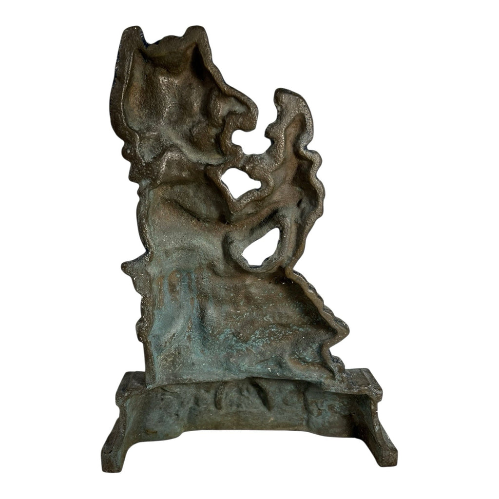 Antique Solid Brass Punch & Judy Doorstop - Judy