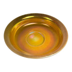 Antique Steuben Gold Aurene Art Glass Bowl with Calcite Base