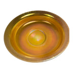 Antique Steuben Gold Aurene Art Glass Bowl with Calcite Base