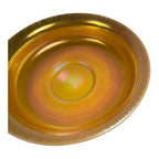 Antique Steuben Gold Aurene Art Glass Bowl with Calcite Base