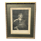 Antique 18th Century Van Dyck Pinx Religious Christian Portrait Print of St Paul