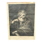 Antique 18th Century Van Dyck Pinx Religious Christian Portrait Print of St Paul