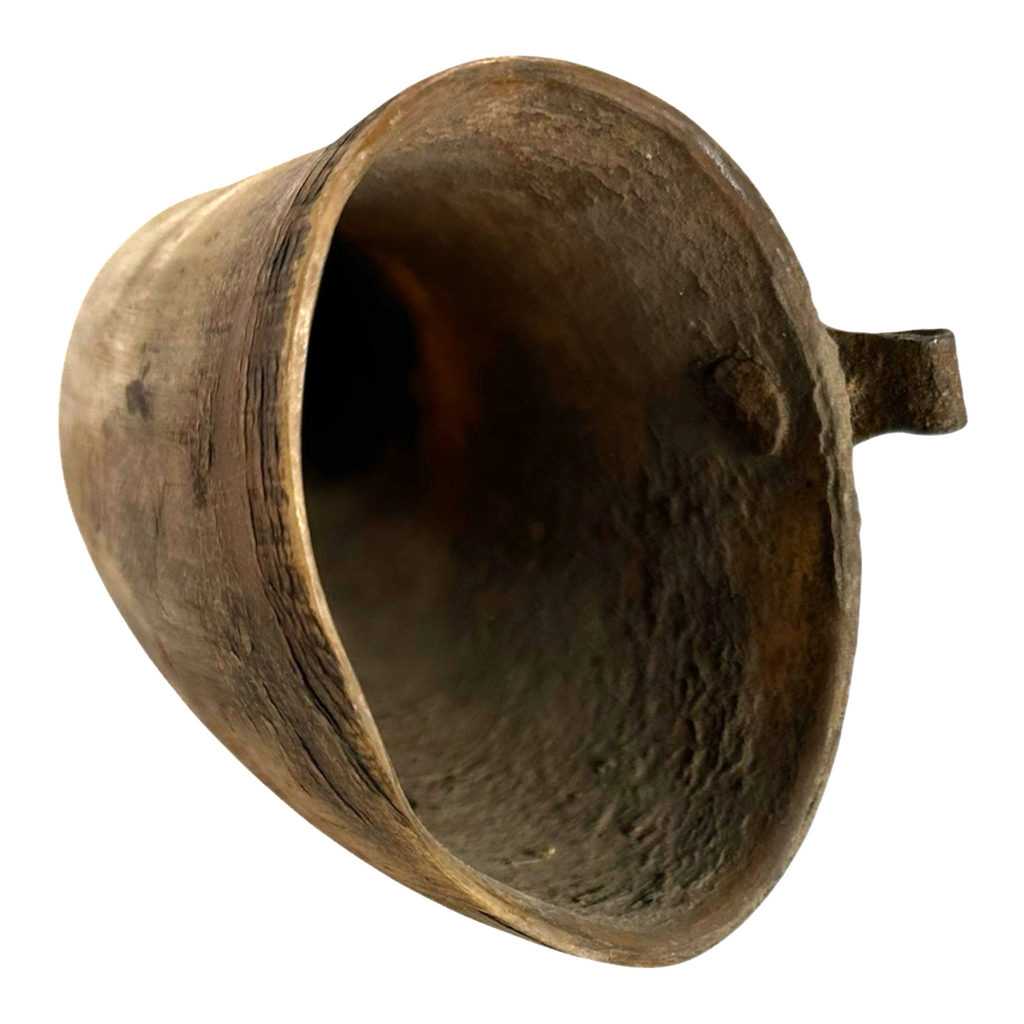 Antique Handmade Real Horn Drinking Cup with Iron Belt Hook