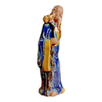 Antique Chinese Export Blue Glazed Ceramic Pottery Mudman Figurine