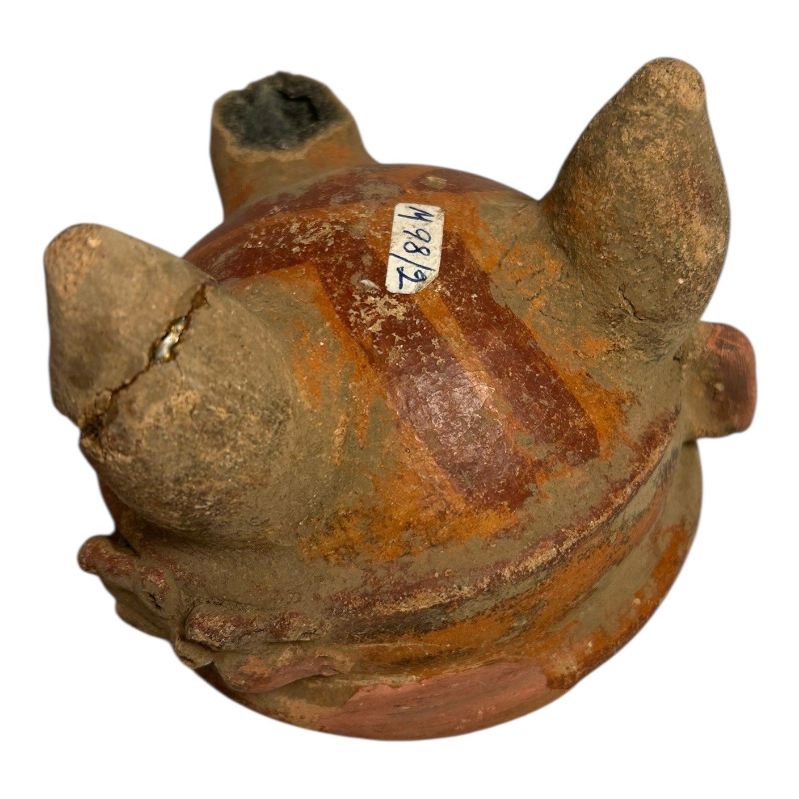 Antique Pre-Columbian Handmade Terracotta Tripod Footed Bowl