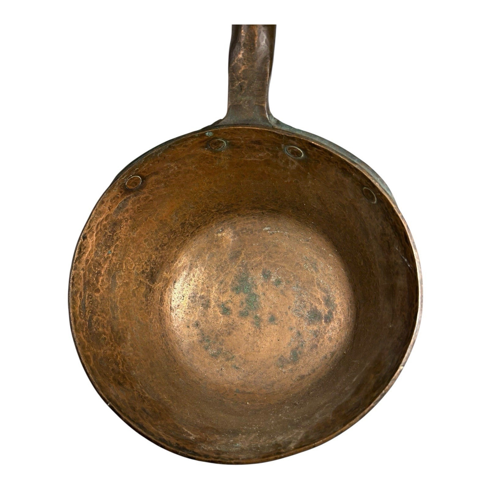 Antique Heavy French Copper Cooking Pot with Wood Handle