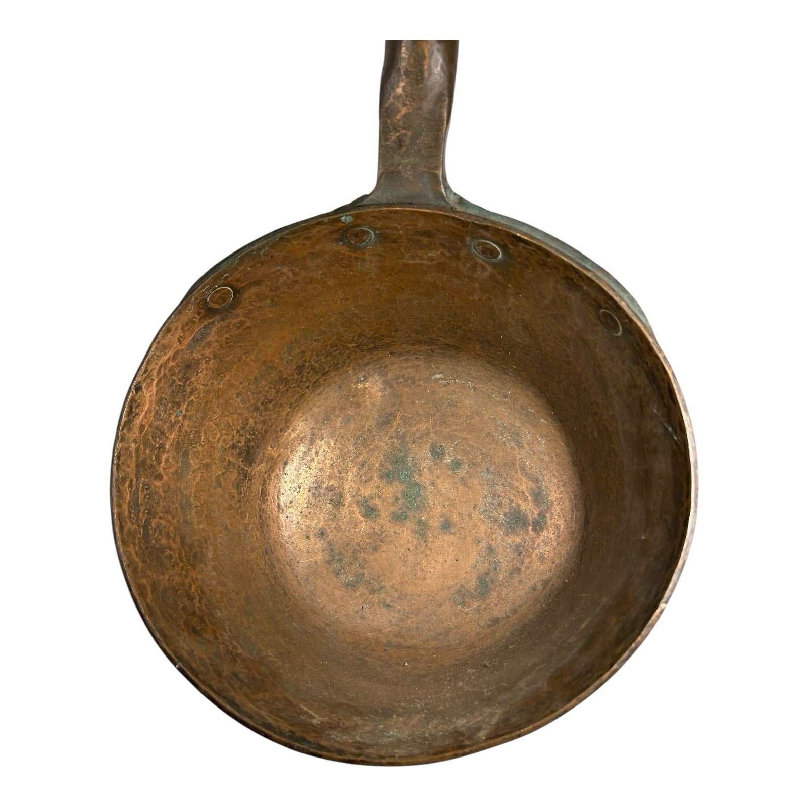 Antique Heavy French Copper Cooking Pot with Wood Handle