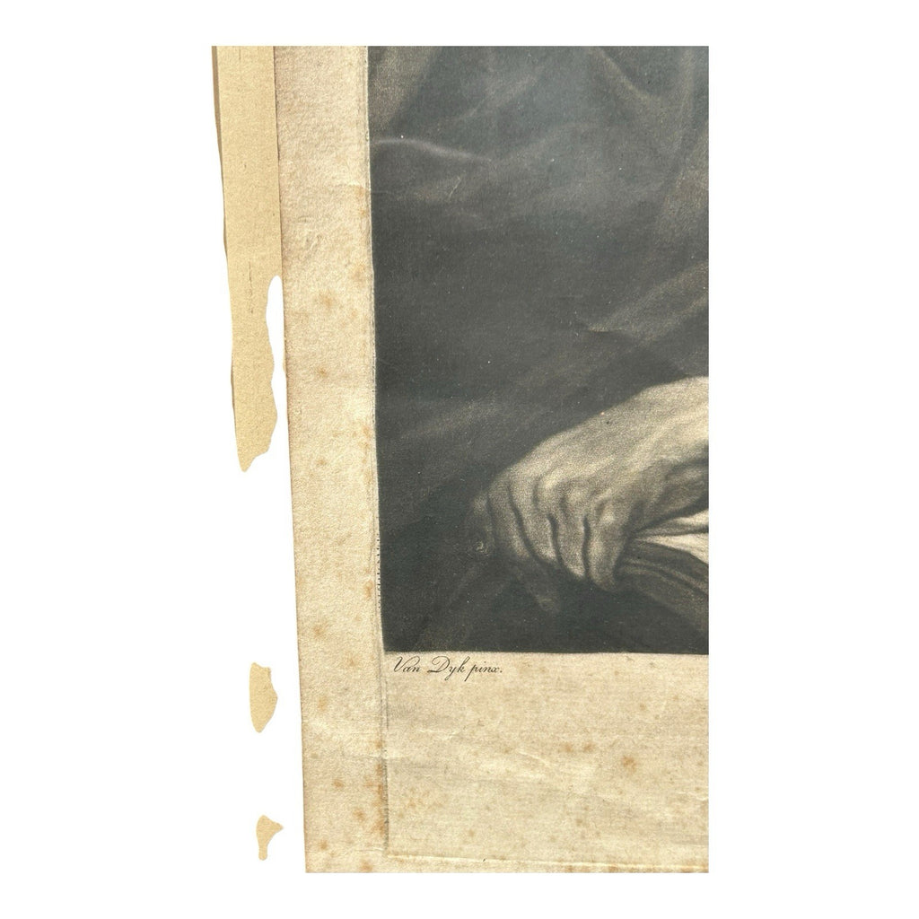 Antique 18th Century Van Dyck Pinx Religious Christian Portrait Print of St Paul