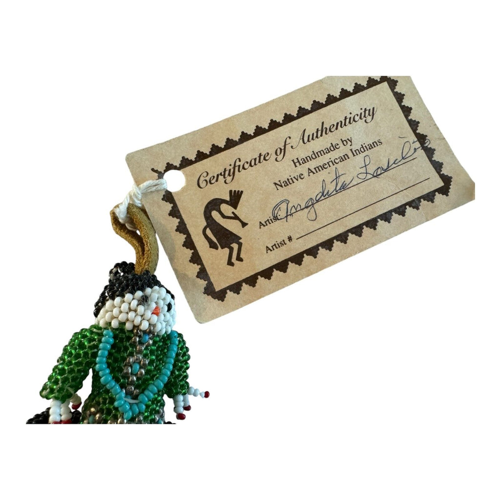 Vintage Zuni Native American Beaded Doll Ornament