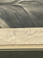 Antique 18th Century Van Dyck Pinx Religious Christian Portrait Print of St Paul